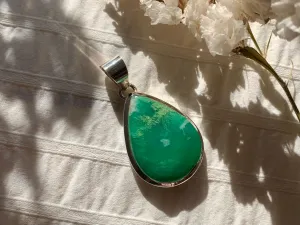 Chrysoprase Naevia Pendant - Chunky Teardrop