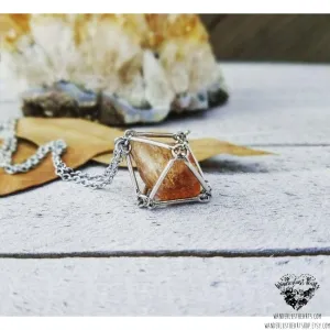 Citrine pendulum cage necklace