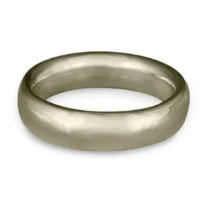 Classic Comfort Fit Wedding Ring, 14K White Gold 6mm Wide by 2mm Thick