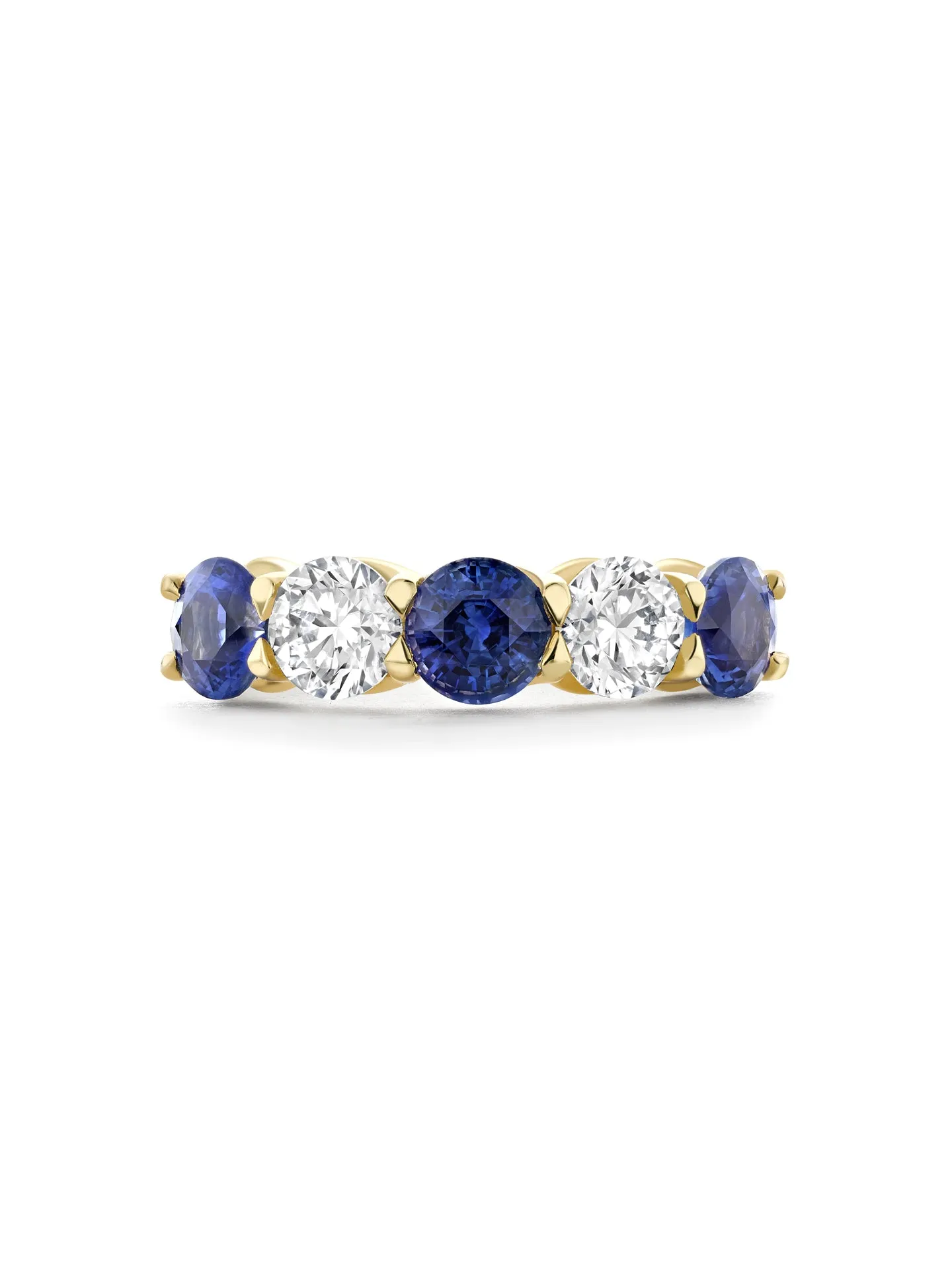 Classic Evermore Five Stone Sapphire Yellow Gold Eternity Ring