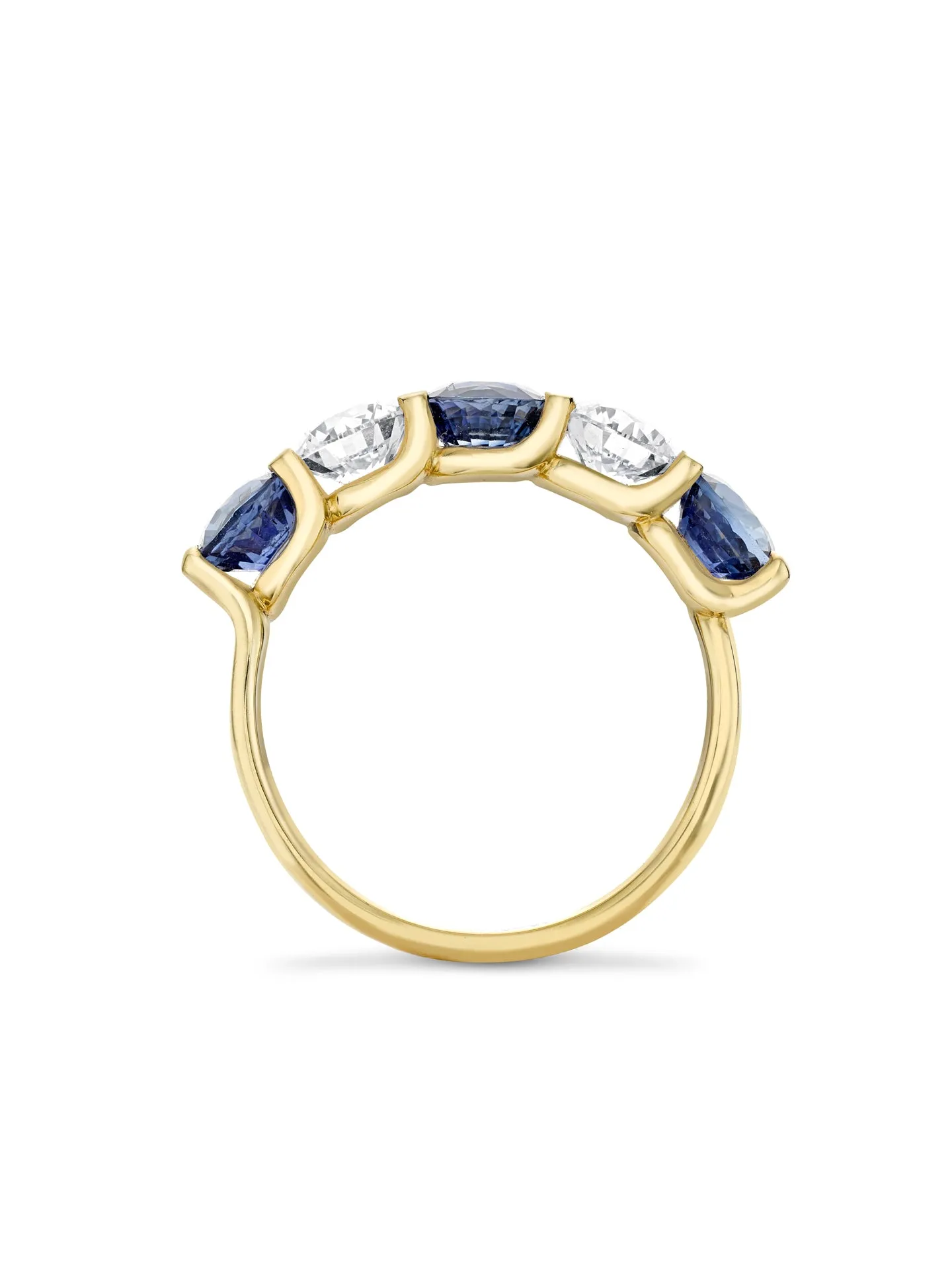 Classic Evermore Five Stone Sapphire Yellow Gold Eternity Ring