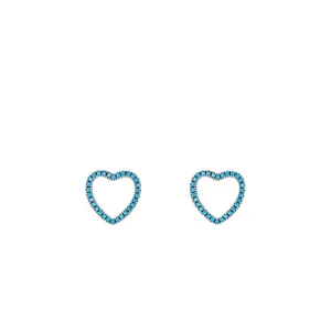 Cute Turquoise Heart-shaped Sterling Silver Earrings