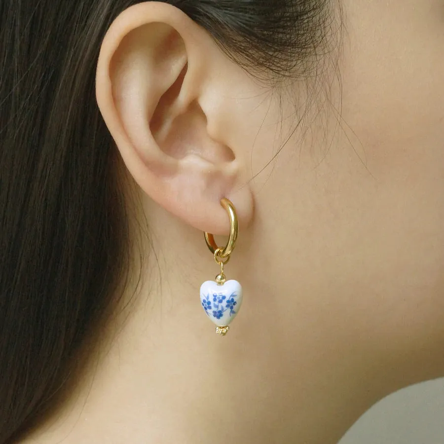 Delft Blue Ceramic Earrings