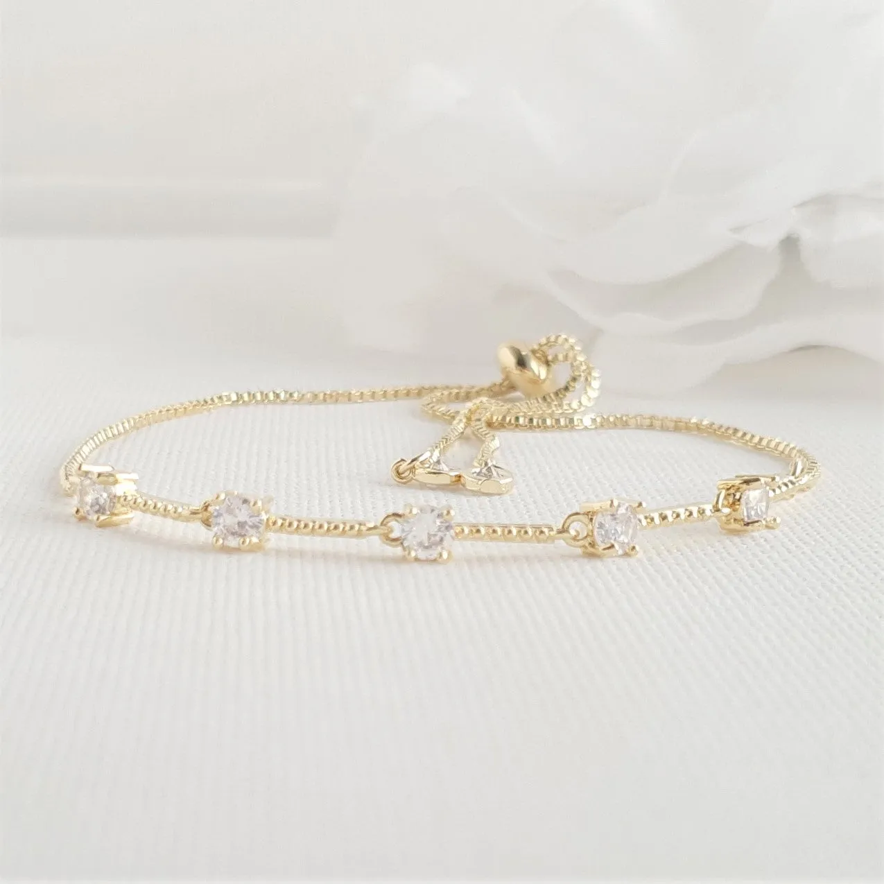 Delicate Wedding Bracelet in Rose Gold for Brides & Bridesmaids- Ginger