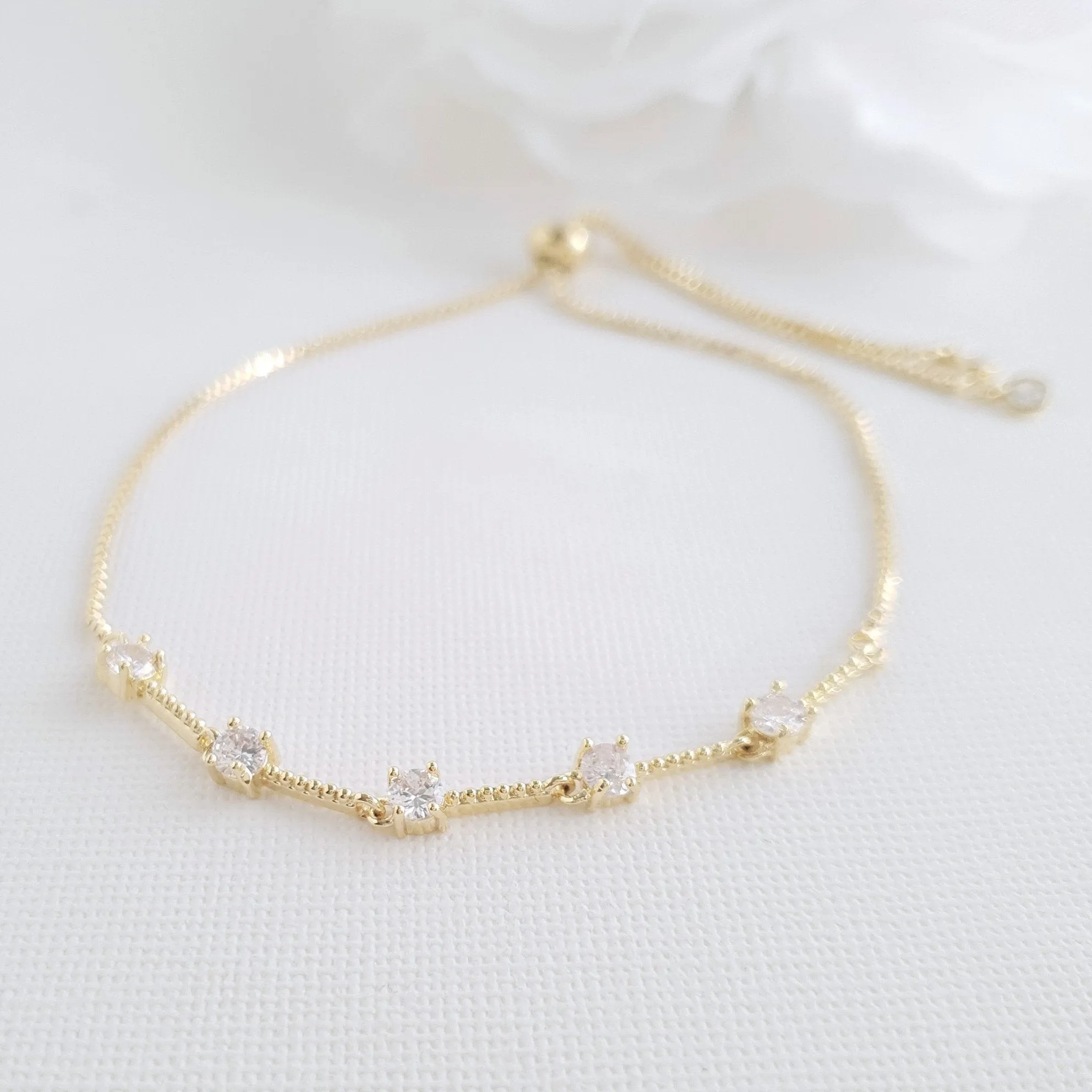 Delicate Wedding Bracelet in Rose Gold for Brides & Bridesmaids- Ginger