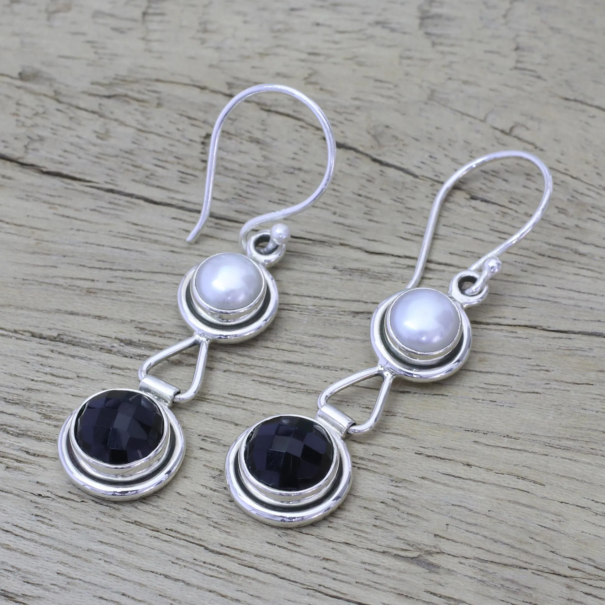 Double Charm Sterling Silver Earrings