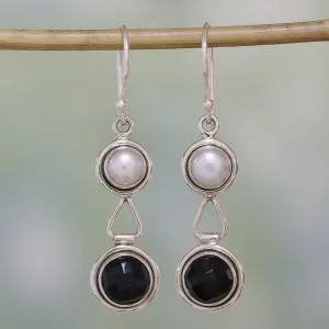 Double Charm Sterling Silver Earrings