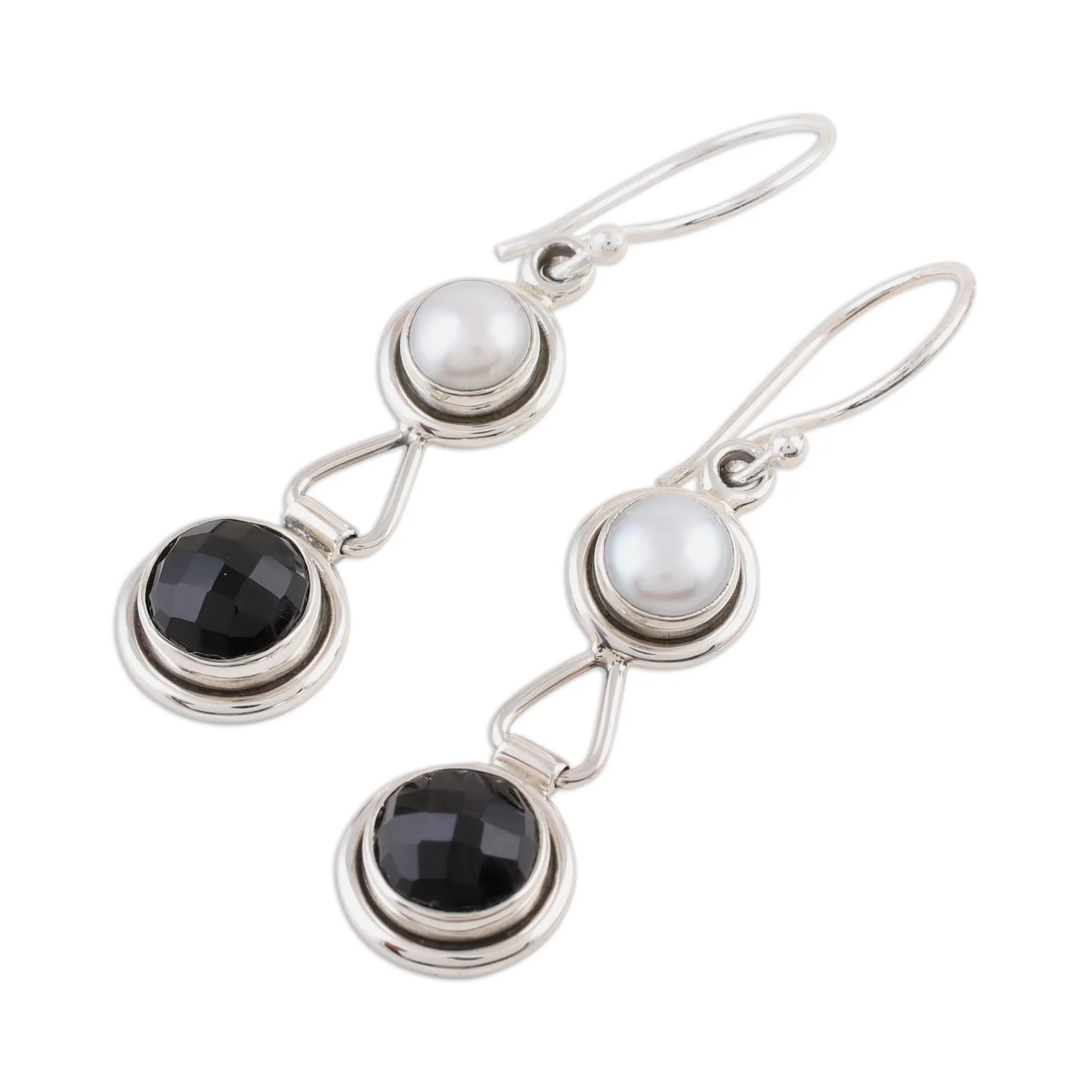 Double Charm Sterling Silver Earrings