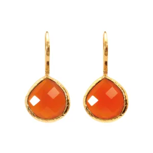 Earrings - Carnelian Teardrops