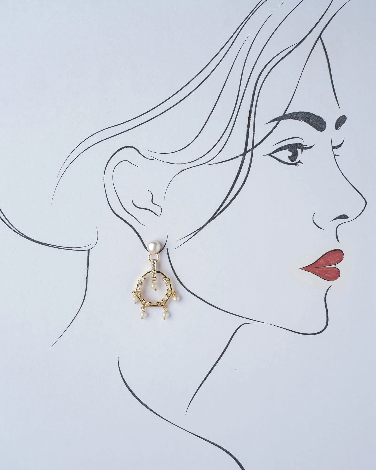 Elegant Drop Pearl Hang Earring