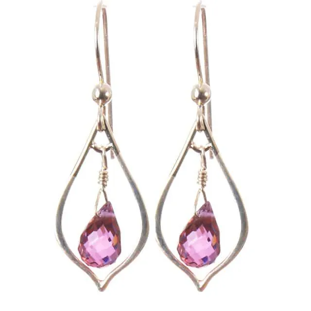 Elegant Everyday Earrings with Teardrop Gem