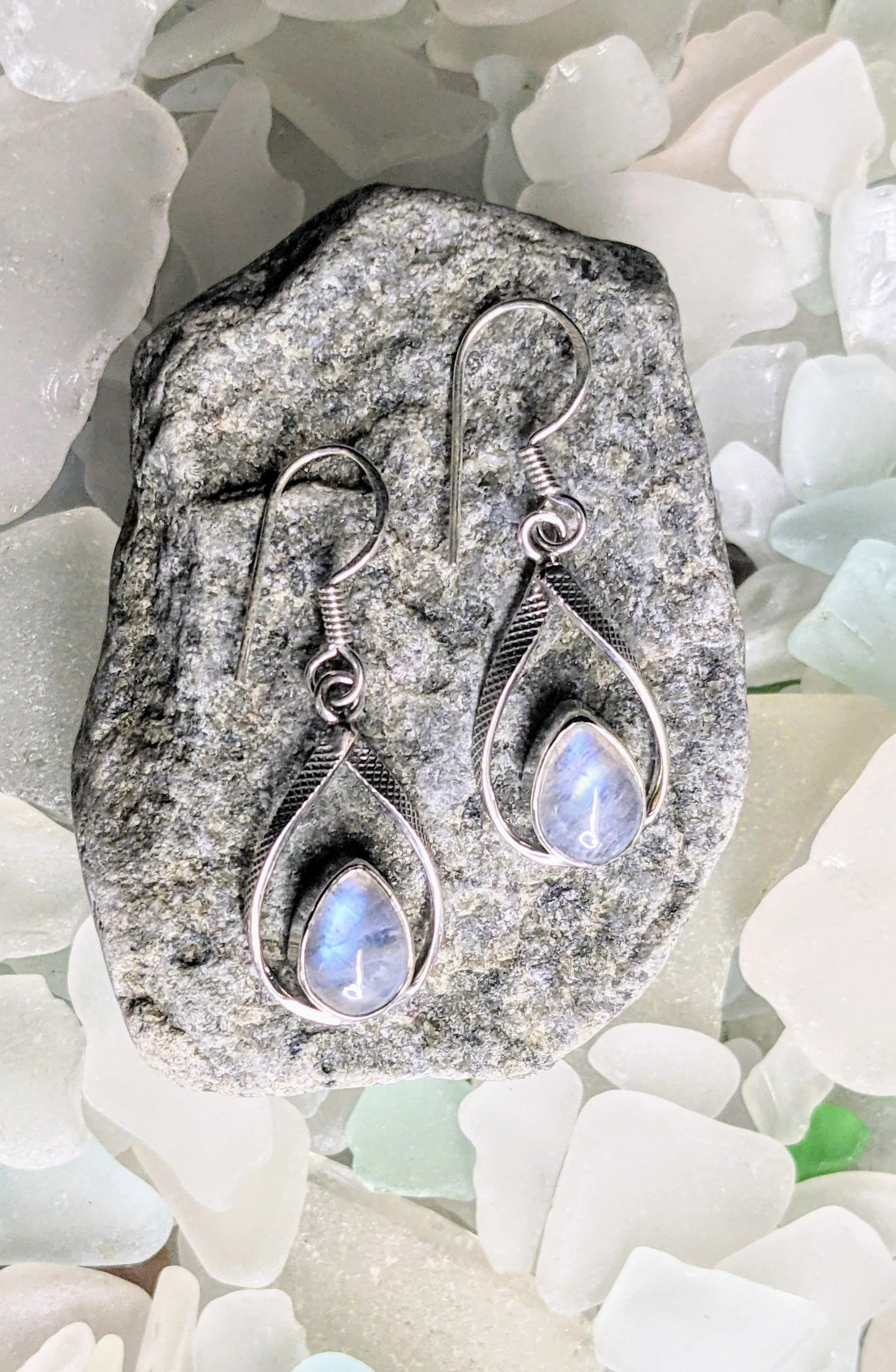 Elegant Teardrop Moonstone Earrings