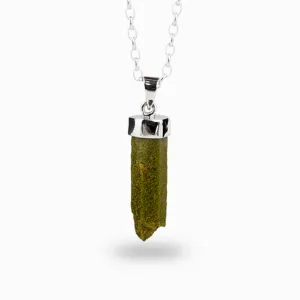 Epidote-Included Interpenetrating Quartz Necklace