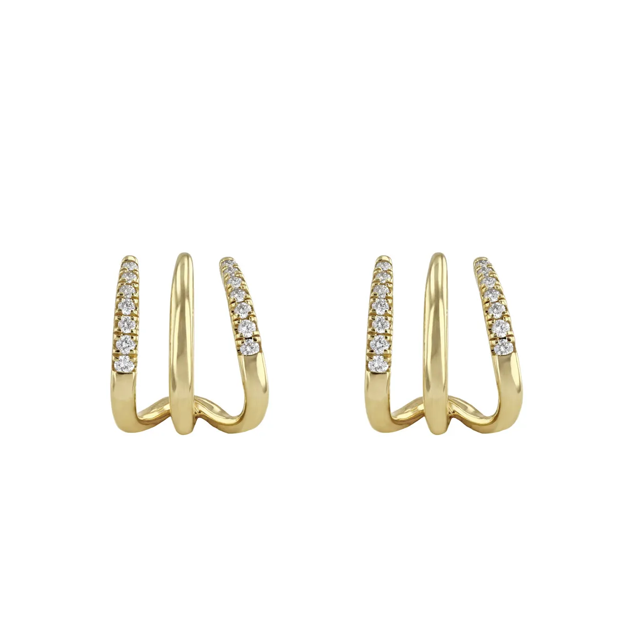 Everyday Diamond Claw Hoop Earrings | 9K Yellow Gold