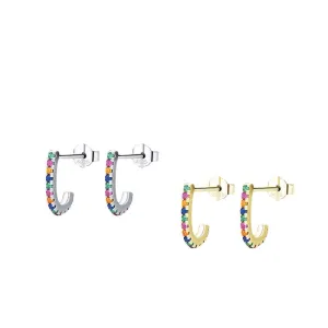 Everyday Genie Sterling Silver Rainbow Zircon Earrings