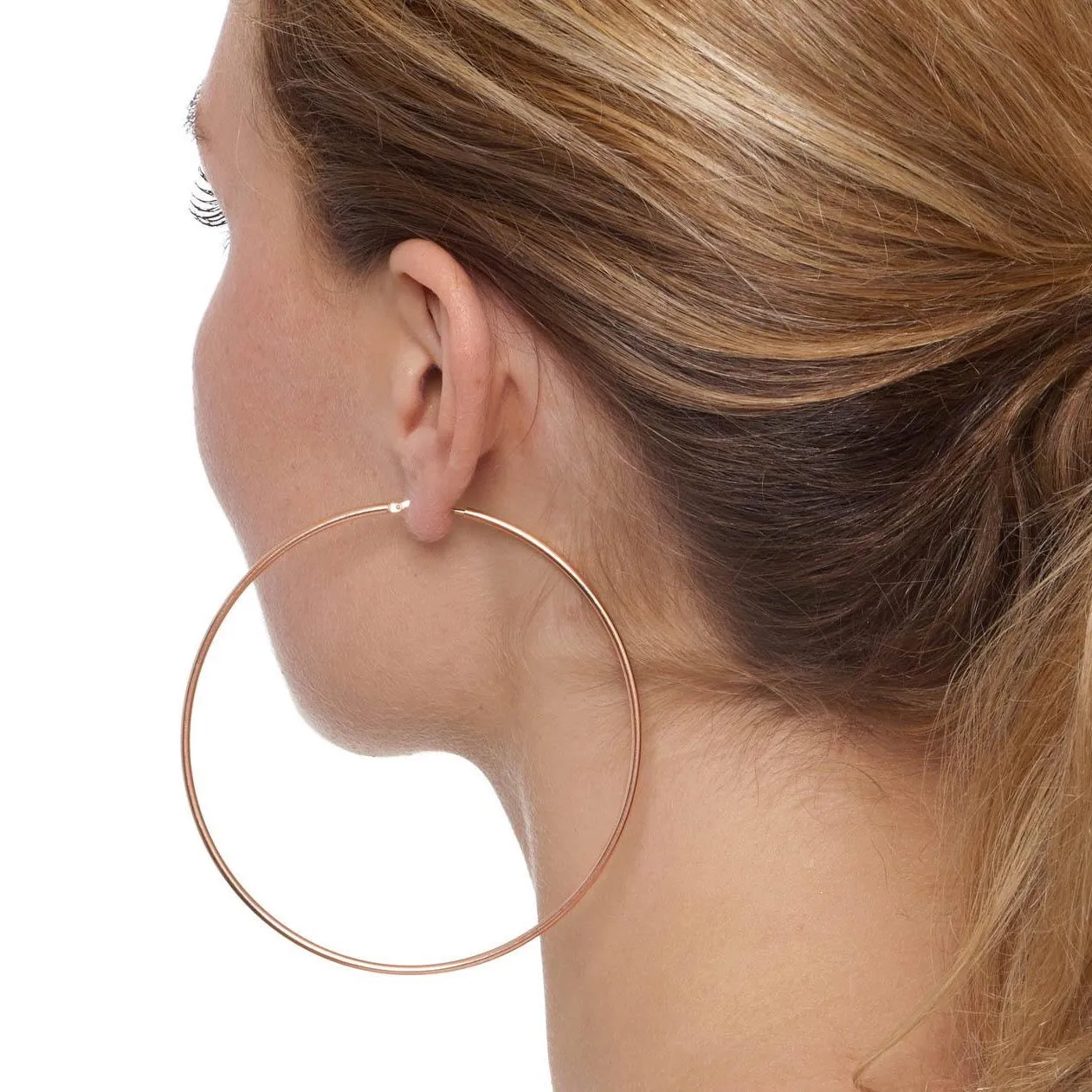 Everyday, Skinny 'Chica Latina' Hoop Earrings - XXL & XL - Silver,