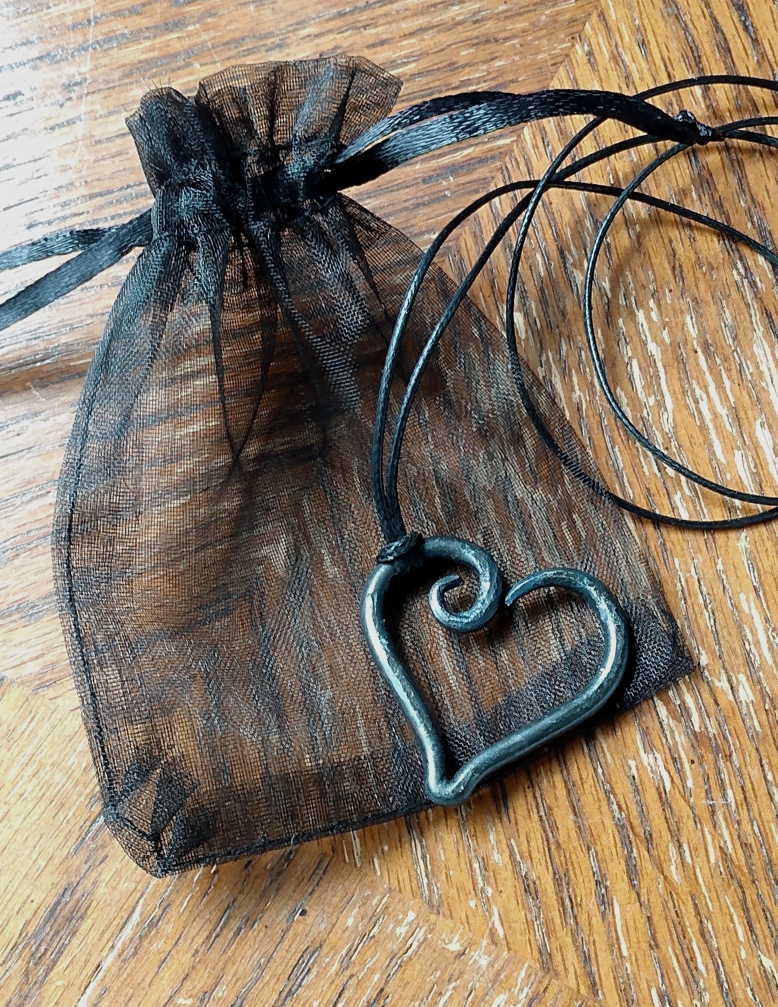 Forged Steel Heart Necklace