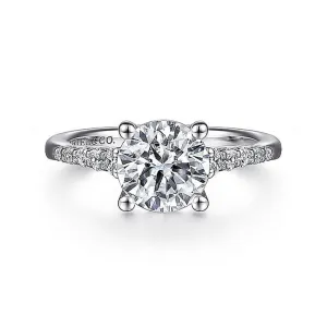 Gabriel & Co Reed - 14K White Gold Round Diamond Engagement Ring