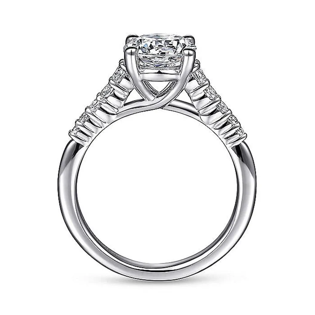 Gabriel & Co Reed - 14K White Gold Round Diamond Engagement Ring