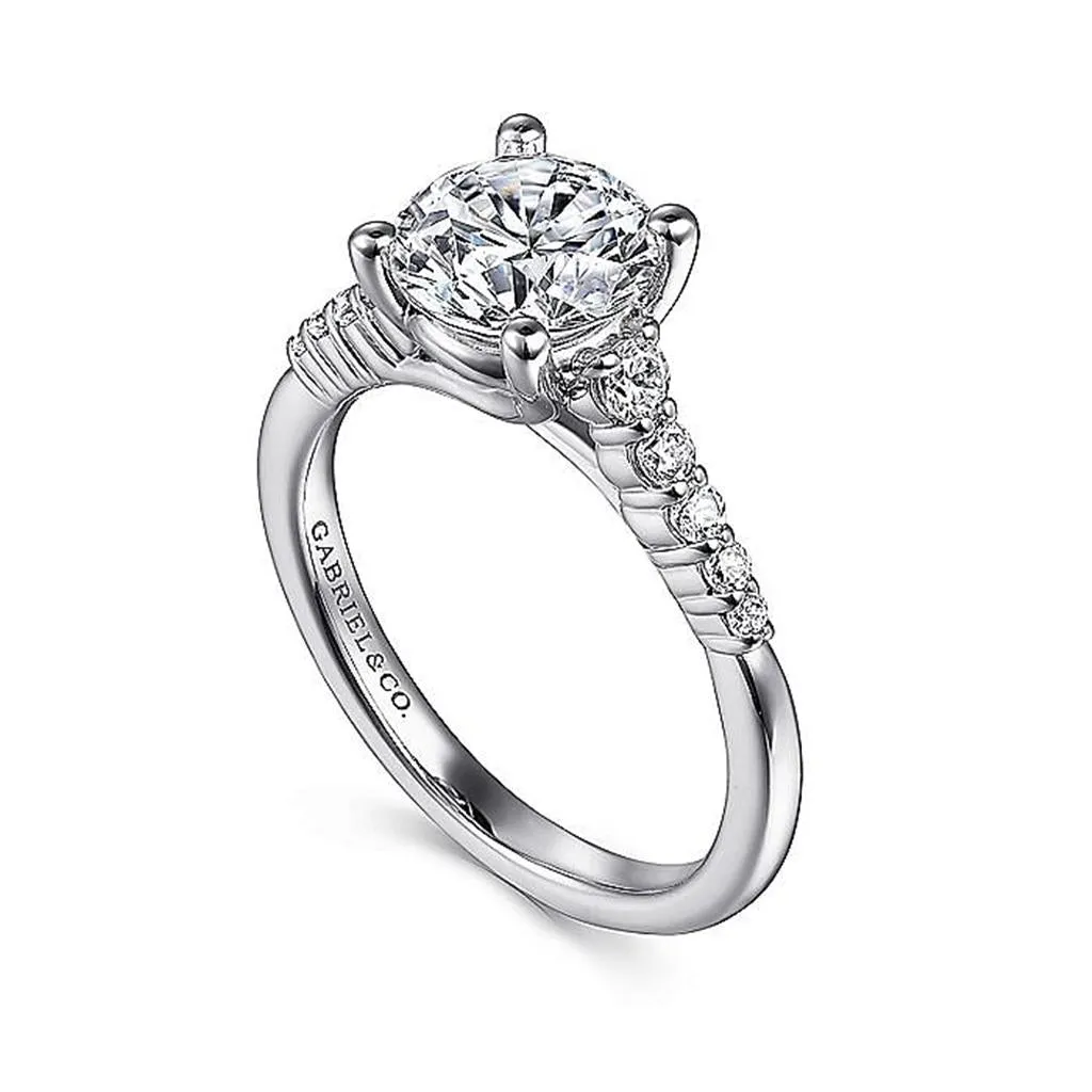 Gabriel & Co Reed - 14K White Gold Round Diamond Engagement Ring