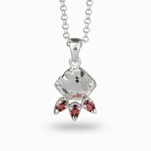 Garnet & Herkimer Diamond Necklace