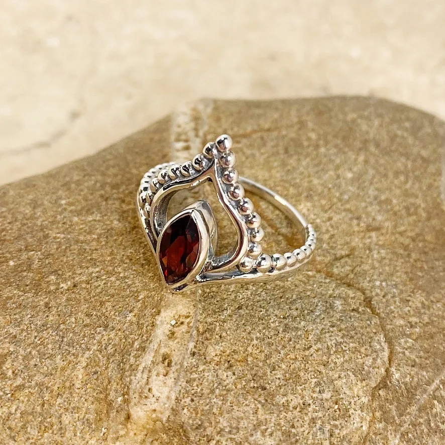 Garnet Marquise Aria Ring