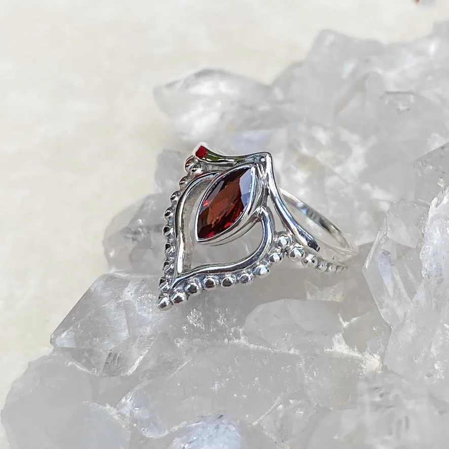 Garnet Marquise Aria Ring