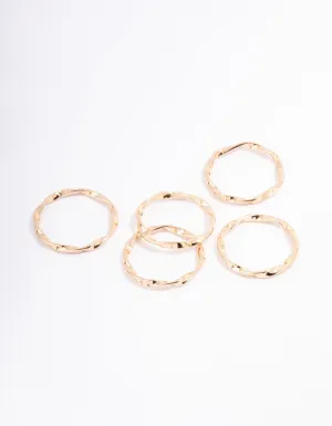 Gold Classic Twisted Ring 5-Pack