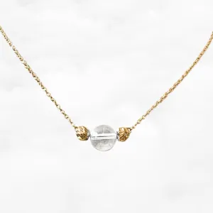 Gold Lotus Crystal Necklace