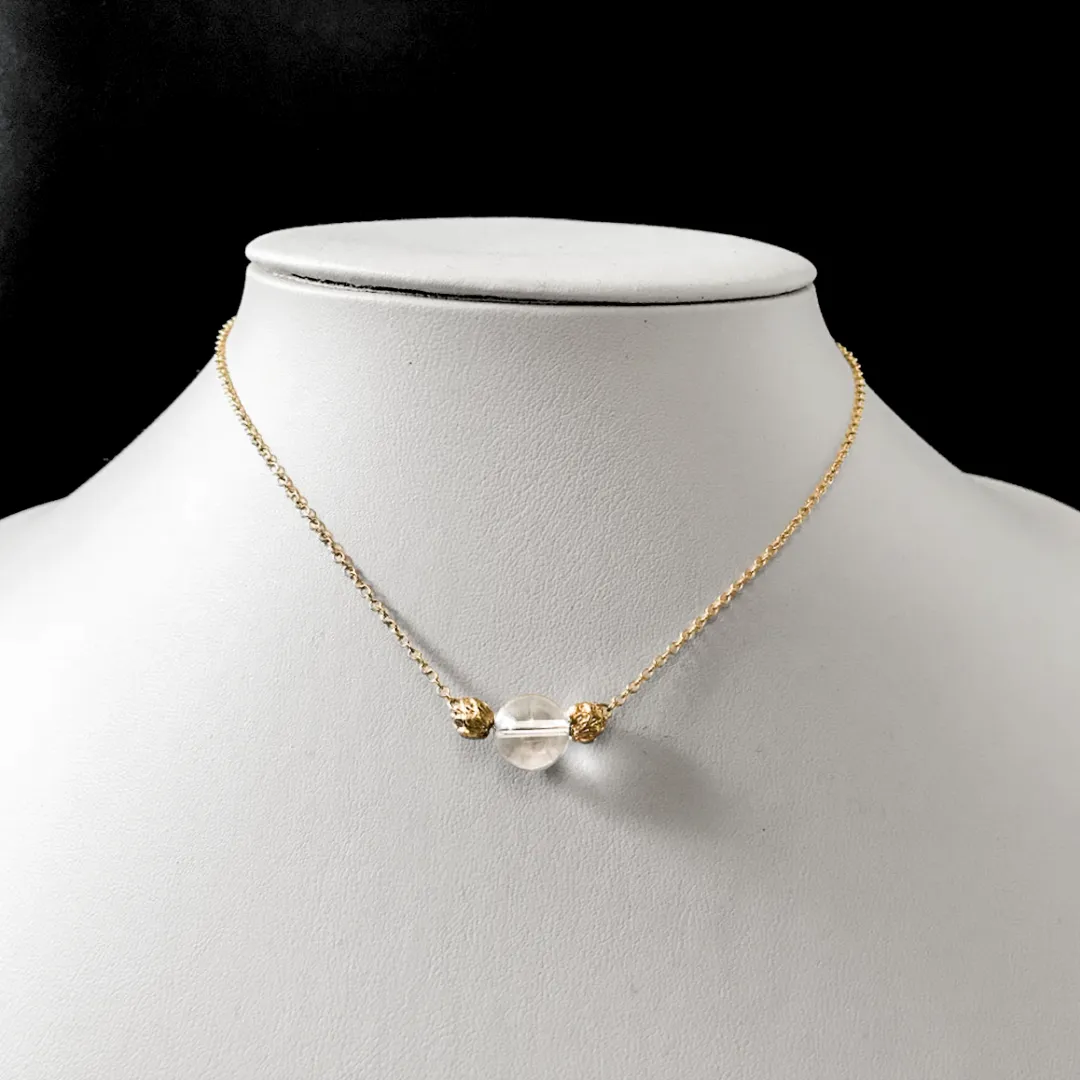 Gold Lotus Crystal Necklace