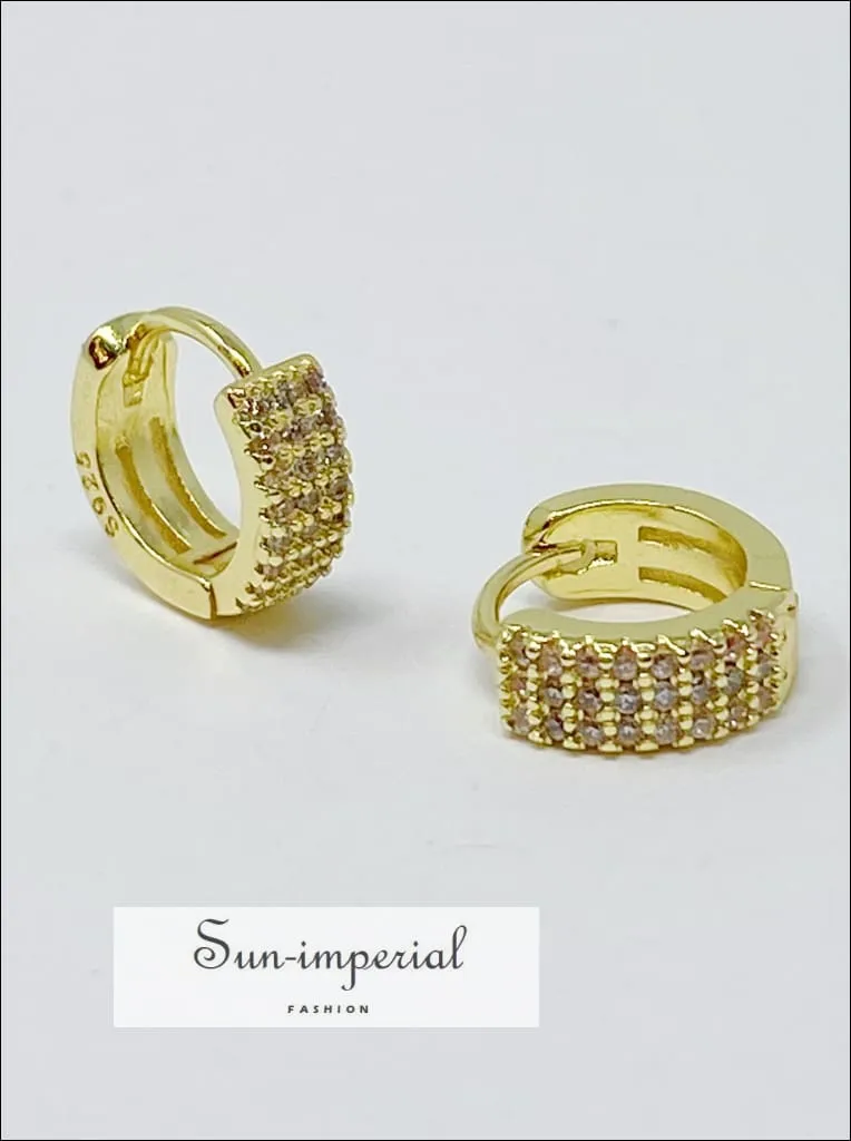 Gold Plated Shiny Mini Hoop Earrings