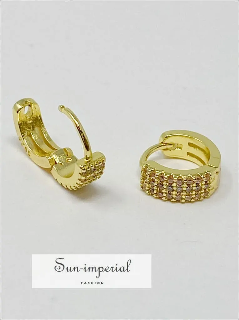 Gold Plated Shiny Mini Hoop Earrings