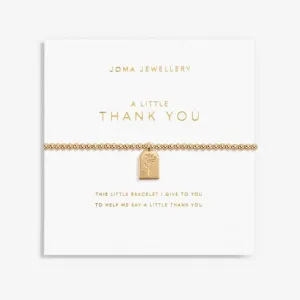 Gold Thank You Gold 17.5cm Stretch Bracelet 6182