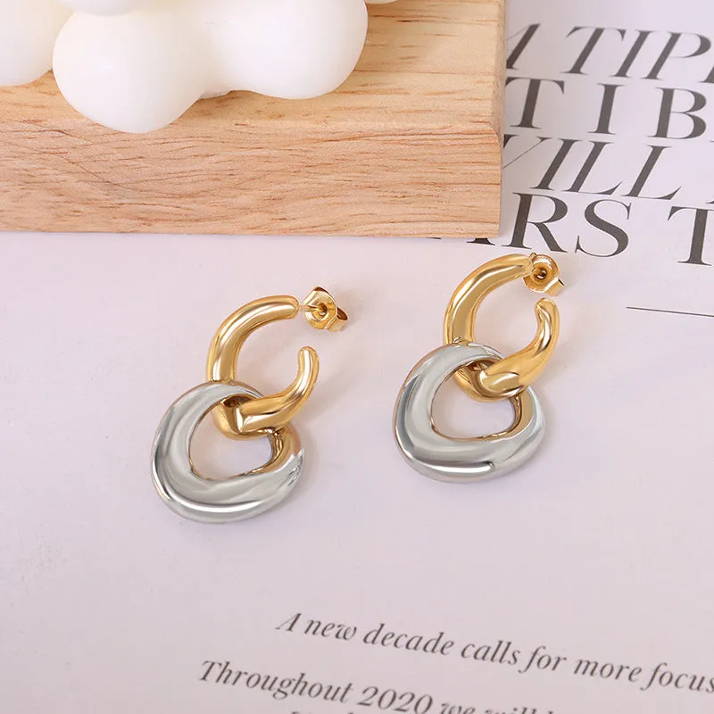 Golden Split Ring Stud Earrings - Planderful Everyday Genie Collection