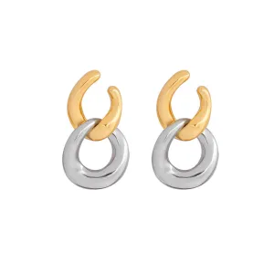 Golden Split Ring Stud Earrings - Planderful Everyday Genie Collection