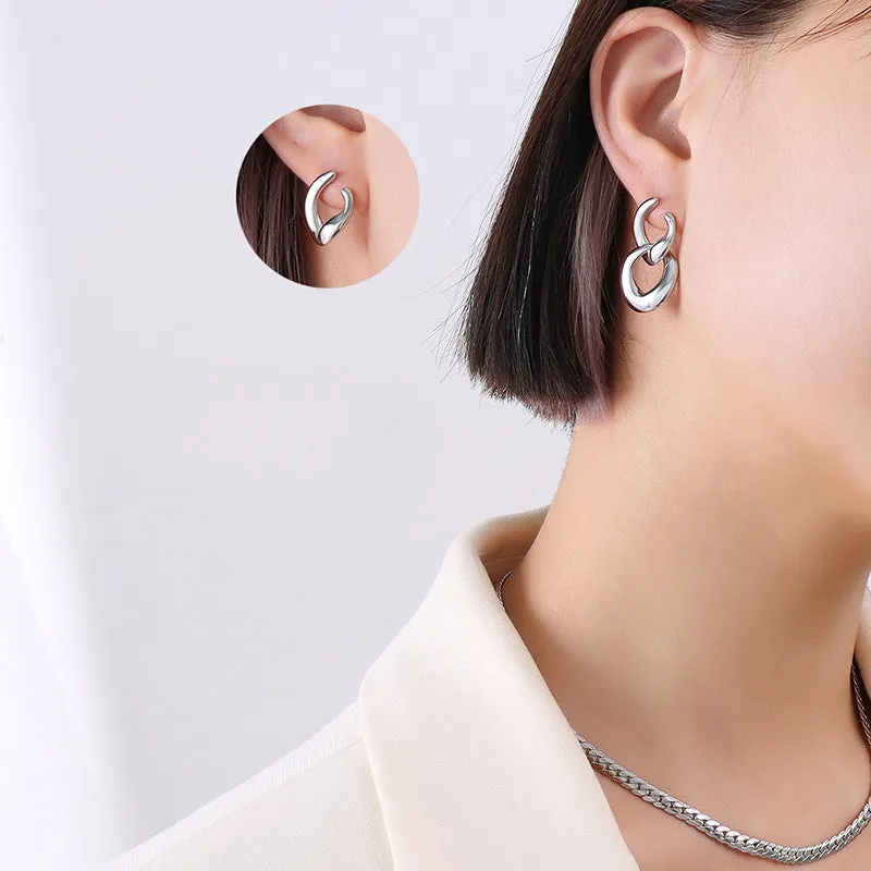 Golden Split Ring Stud Earrings - Planderful Everyday Genie Collection