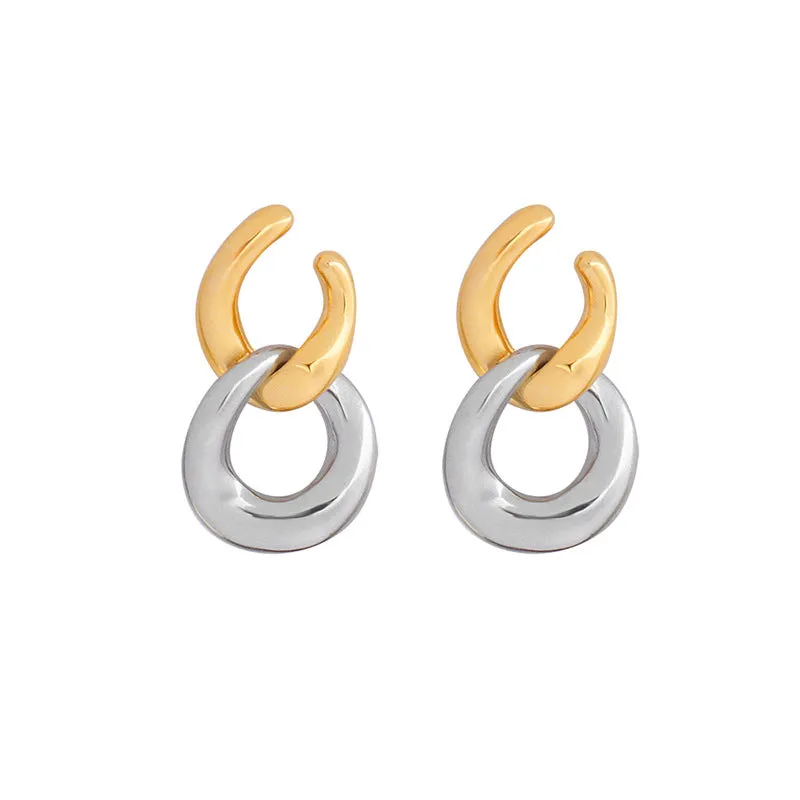 Golden Split Ring Stud Earrings - Planderful Everyday Genie Collection