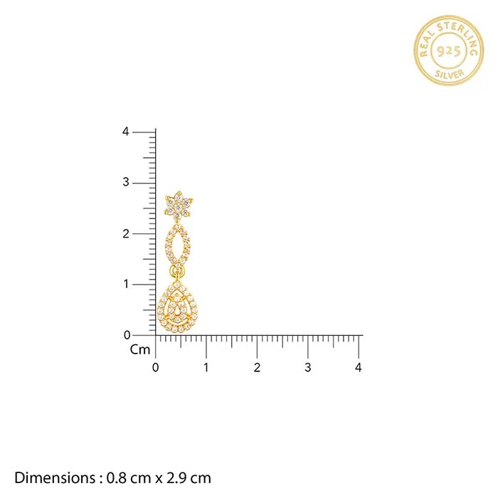 Golden Zircon Shine Elegant Earrings