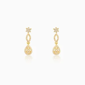 Golden Zircon Shine Elegant Earrings