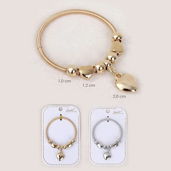 Heart Charm Bracelets 5673 (12 units)