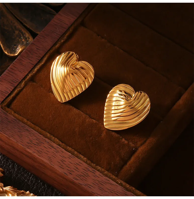 Heartfelt Geometry Gold Earrings - Planderful Everyday Genie