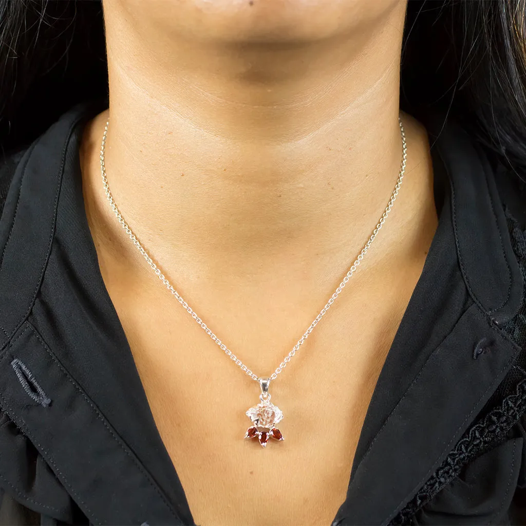 Herkimer Diamond and Garnet Necklace