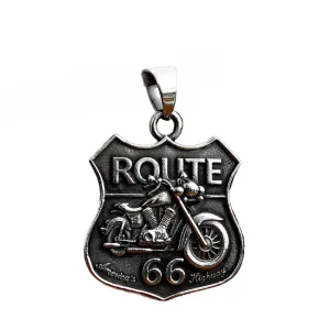 Highway 66 Retro Titanium Steel Pendants for Men – Wholesale Stainless Steel Accessories