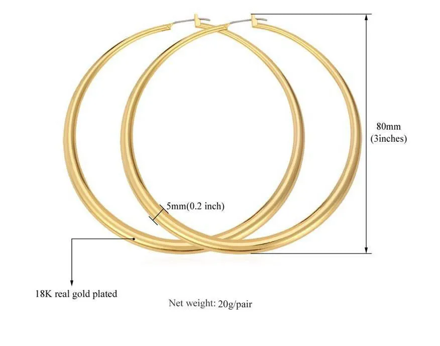 Hot sales Trendy Big Hoop Earrings