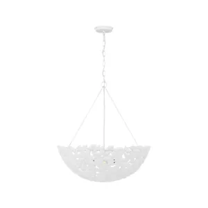 Kelan 24 in. 6 Lights Pendant Light White Finish