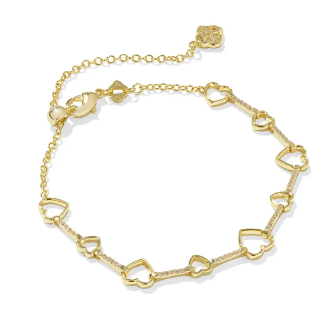 Kendra Scott Haisley Heart Delicate Chain Bracelet - Gold