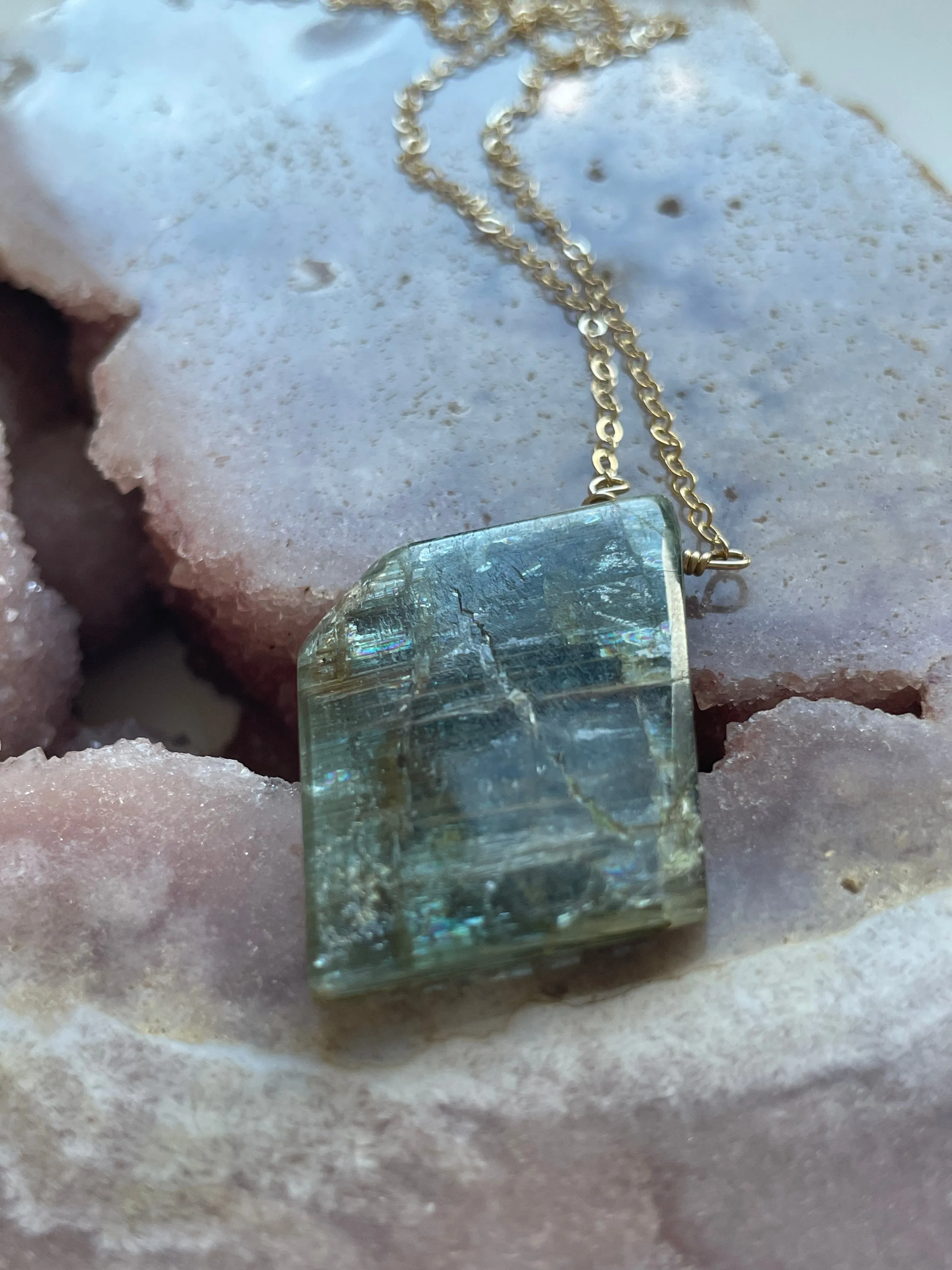 Kyanite Gemstone Pendant Necklace