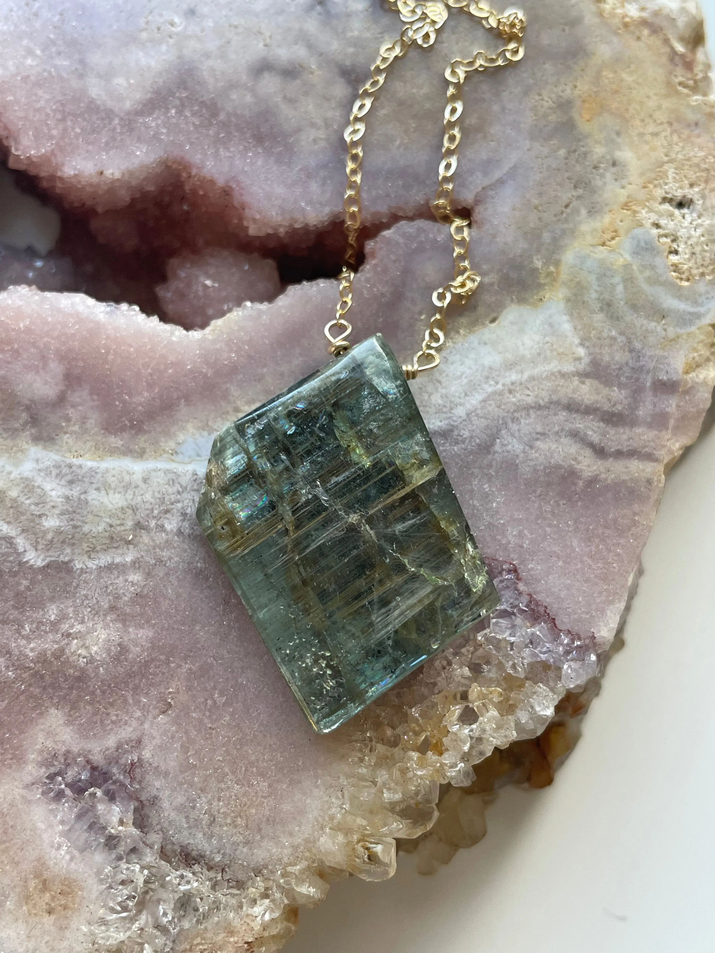 Kyanite Gemstone Pendant Necklace