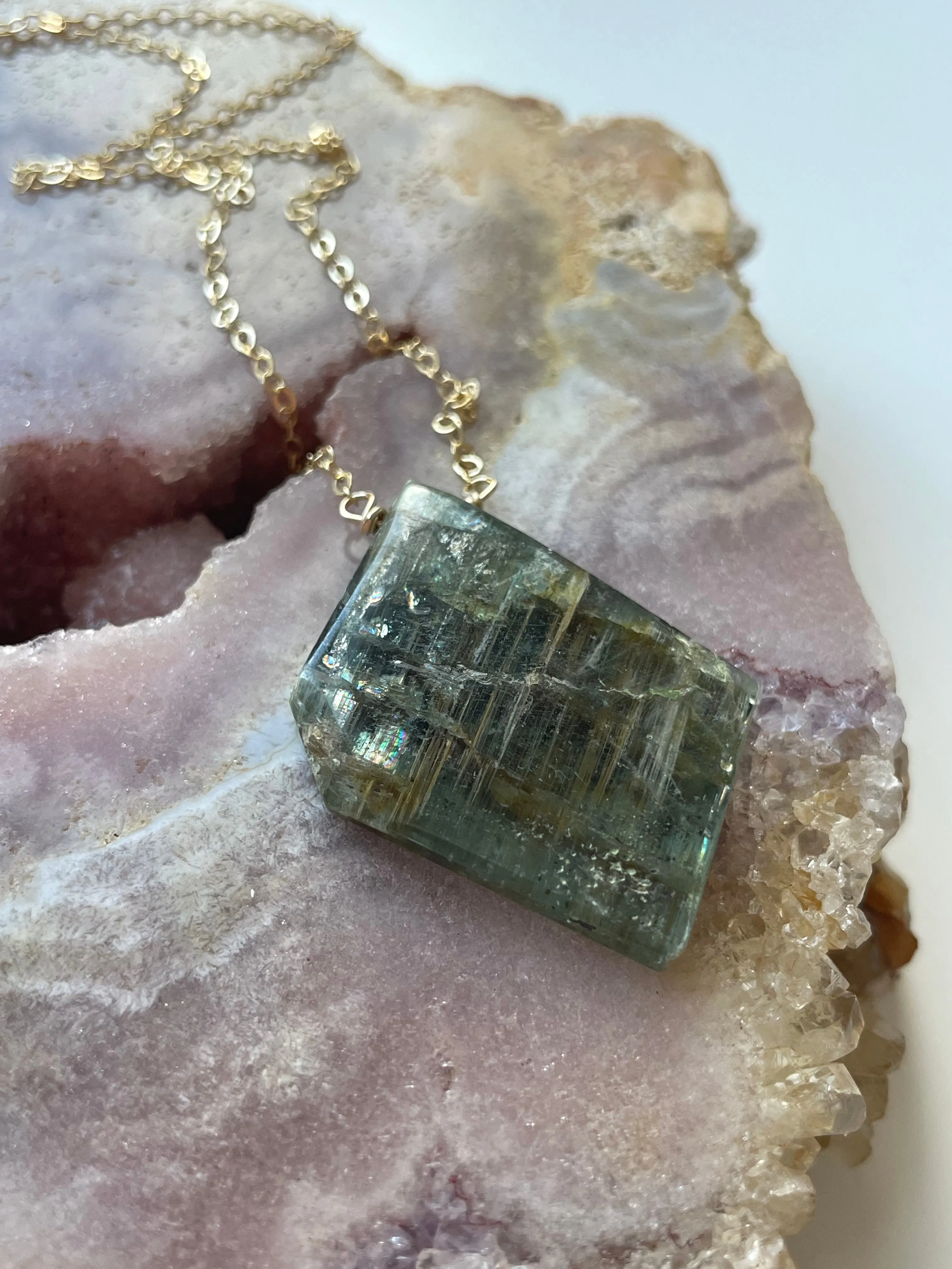 Kyanite Gemstone Pendant Necklace