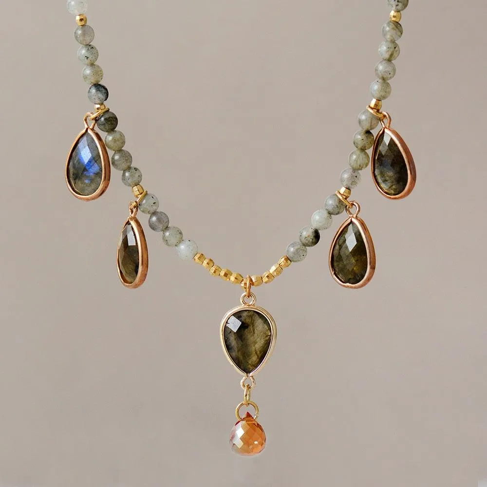 Labradorite Beads & Pendants Necklace